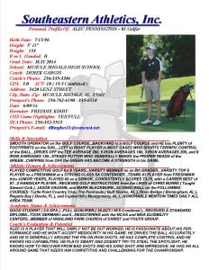 14 PENNINGTON, ALEC Golf k.