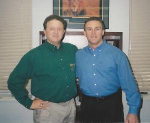 Glen Jackson and La.-Lafayette Football Coach Mark Hudspeth