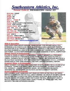 15 McMASTERS, ROB BB fa