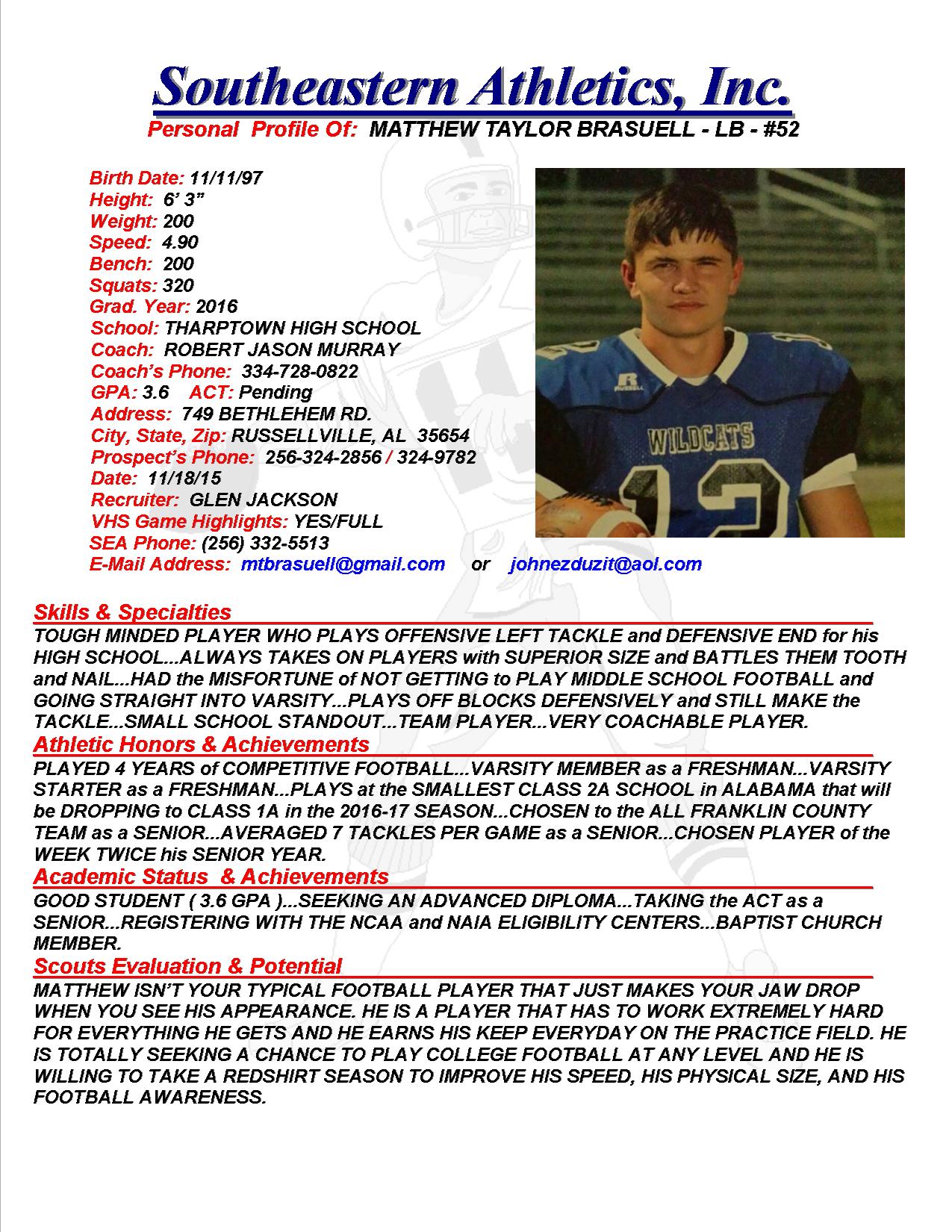 16 BRASUELL, MATTHEW FB gj