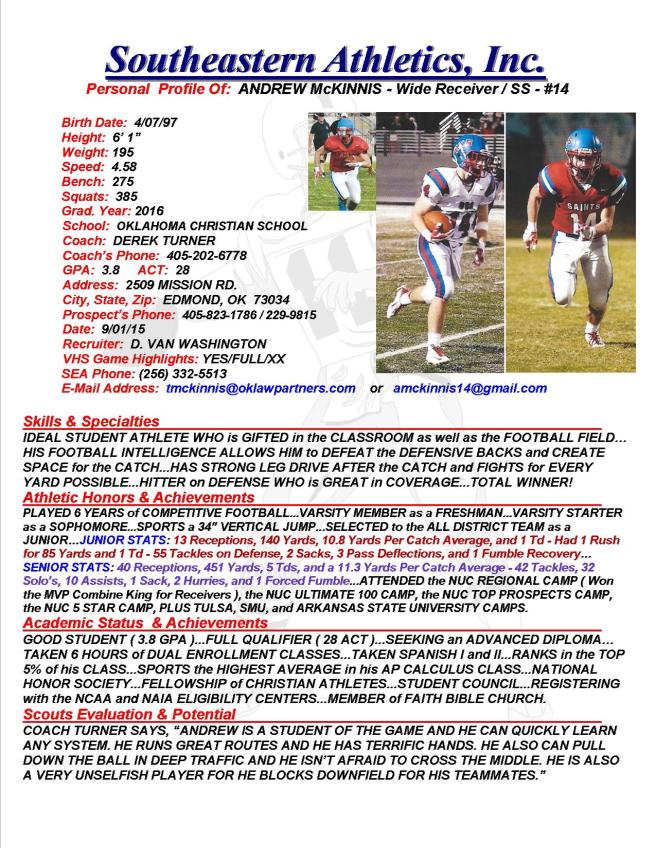 16 McKINNIS, ANDREW FB dv