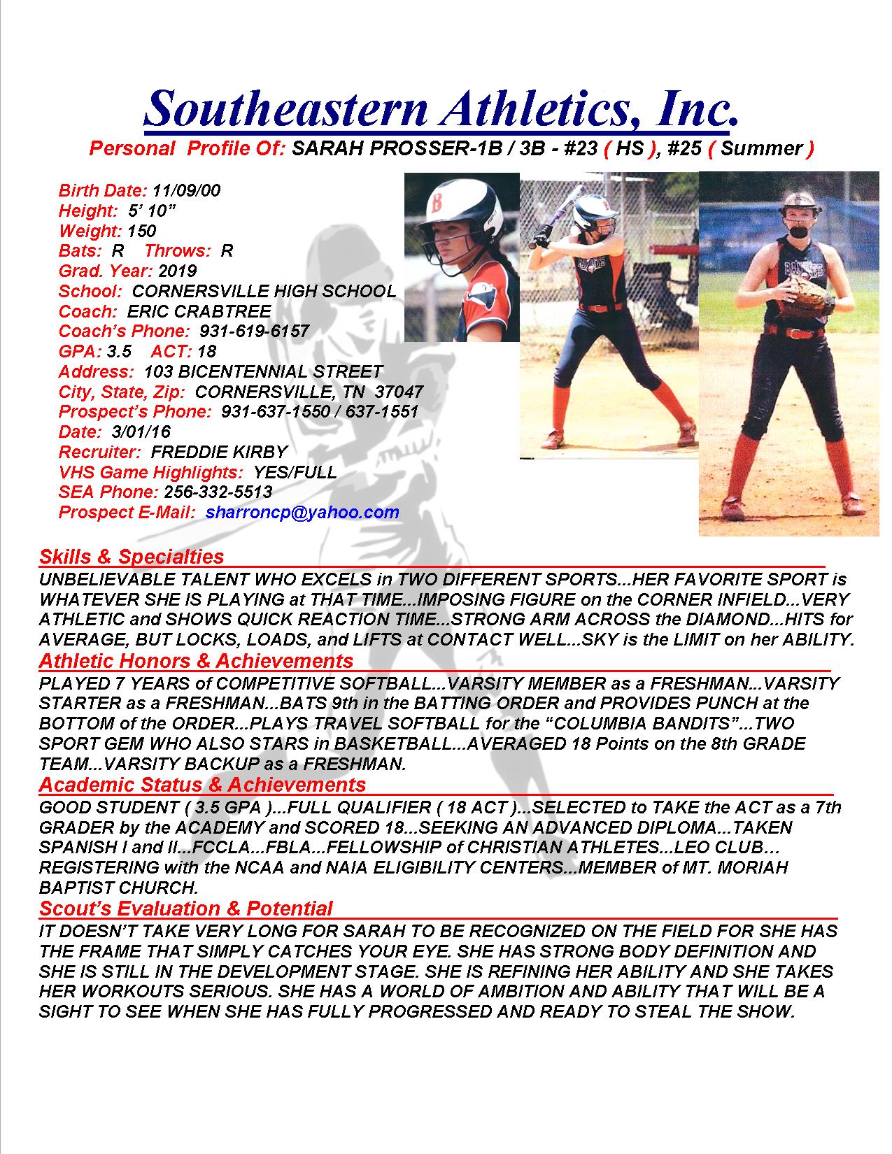 19 PROSSER, SARAH SB fa