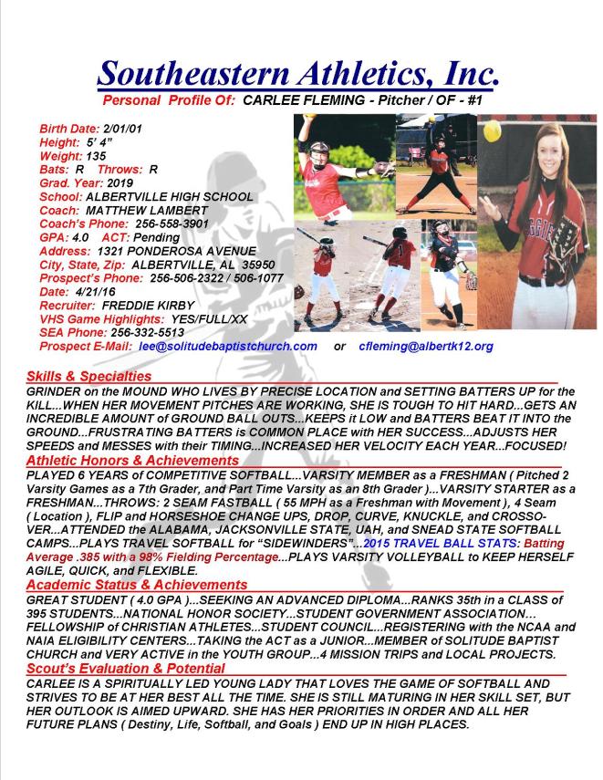 19 FLEMING, CARLEE SB k