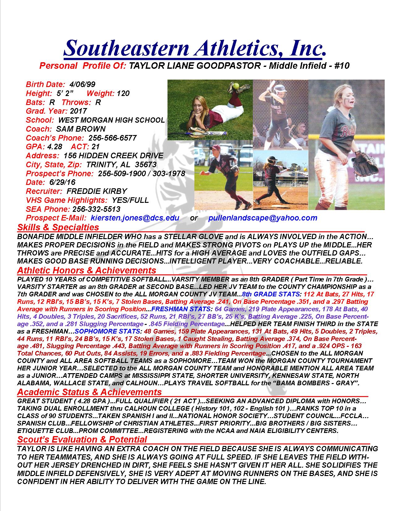 17 GOODPASTOR, TAYLOR SB k