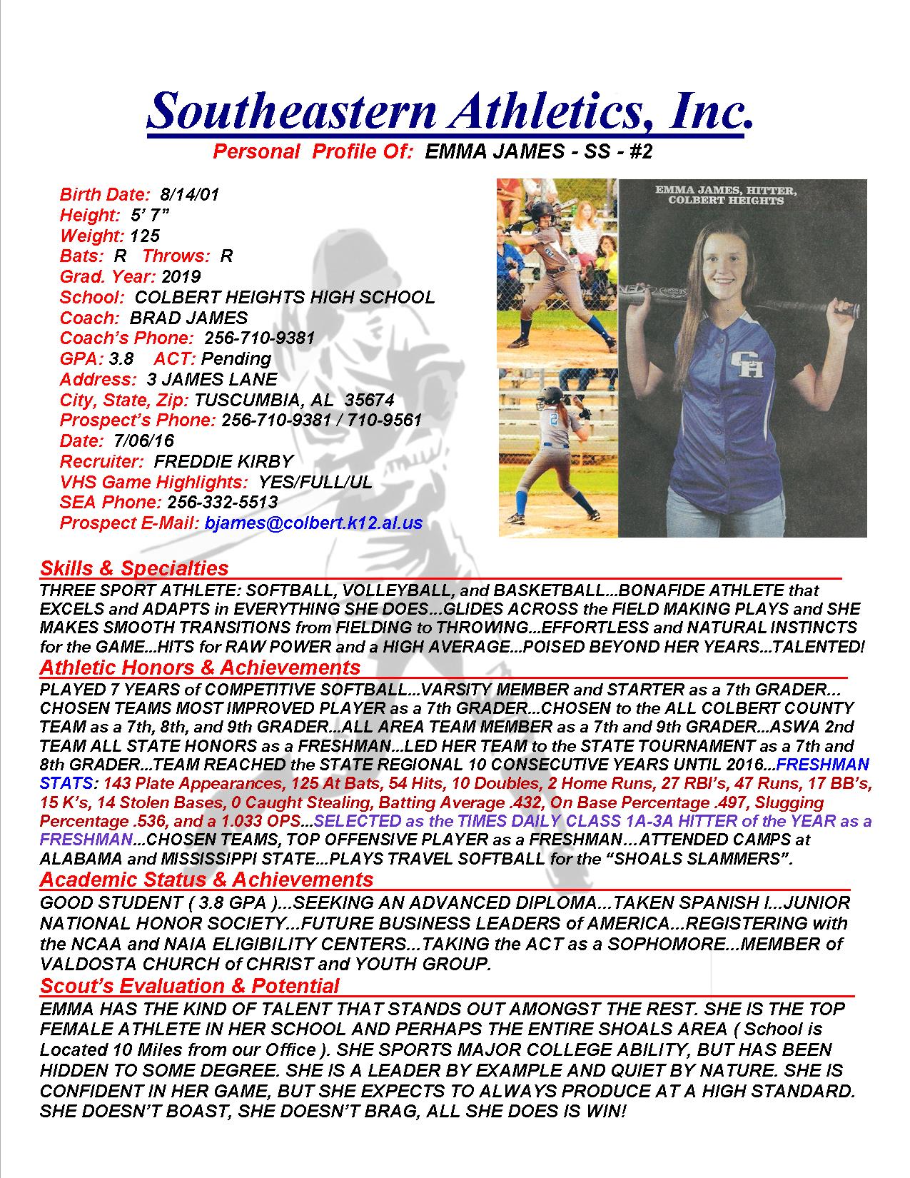 19 JAMES, EMMA SB gj