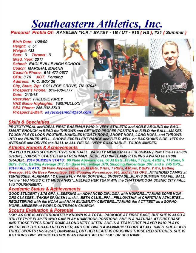 17 BATEY, KAYELEN SB k