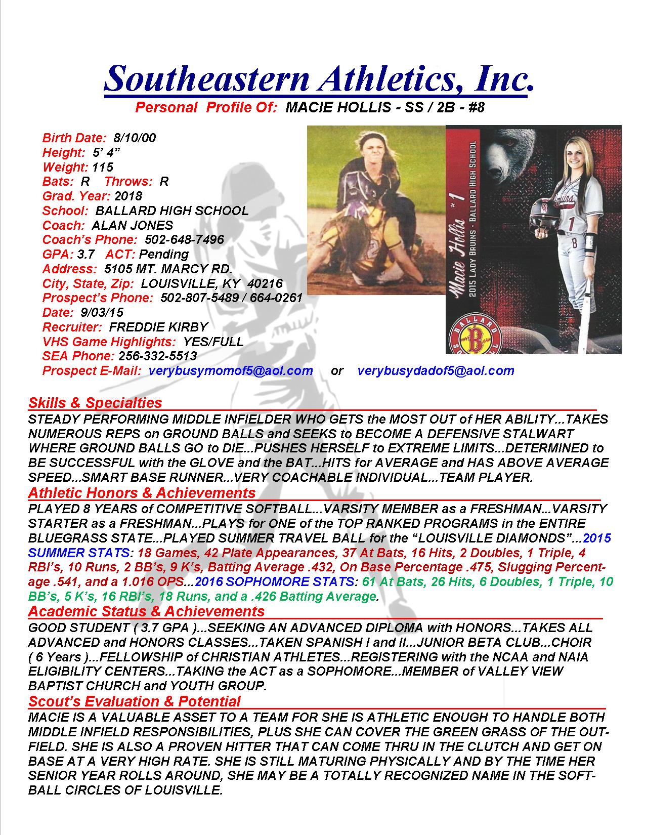 18 HOLLIS, MACIE SB k