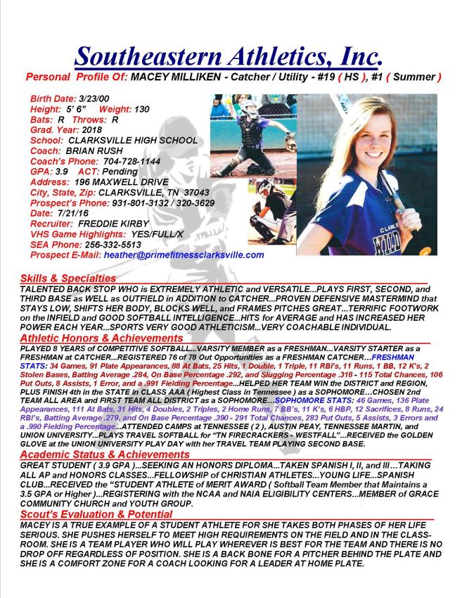 18 MILLIKEN, MACEY SB k