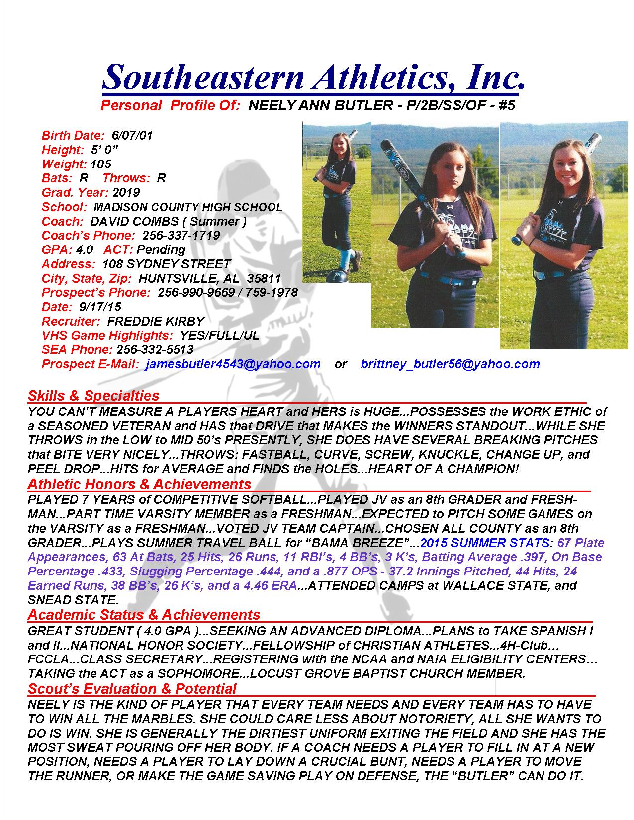 19 BUTLER, NEELY SB k