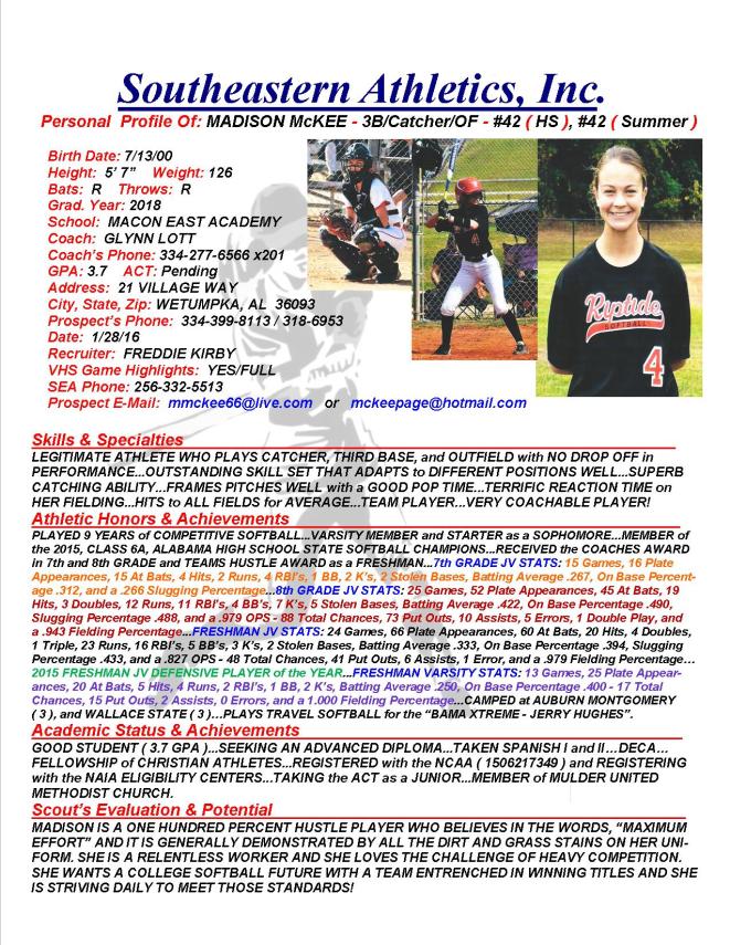 18 McKEE, MADISON SB k