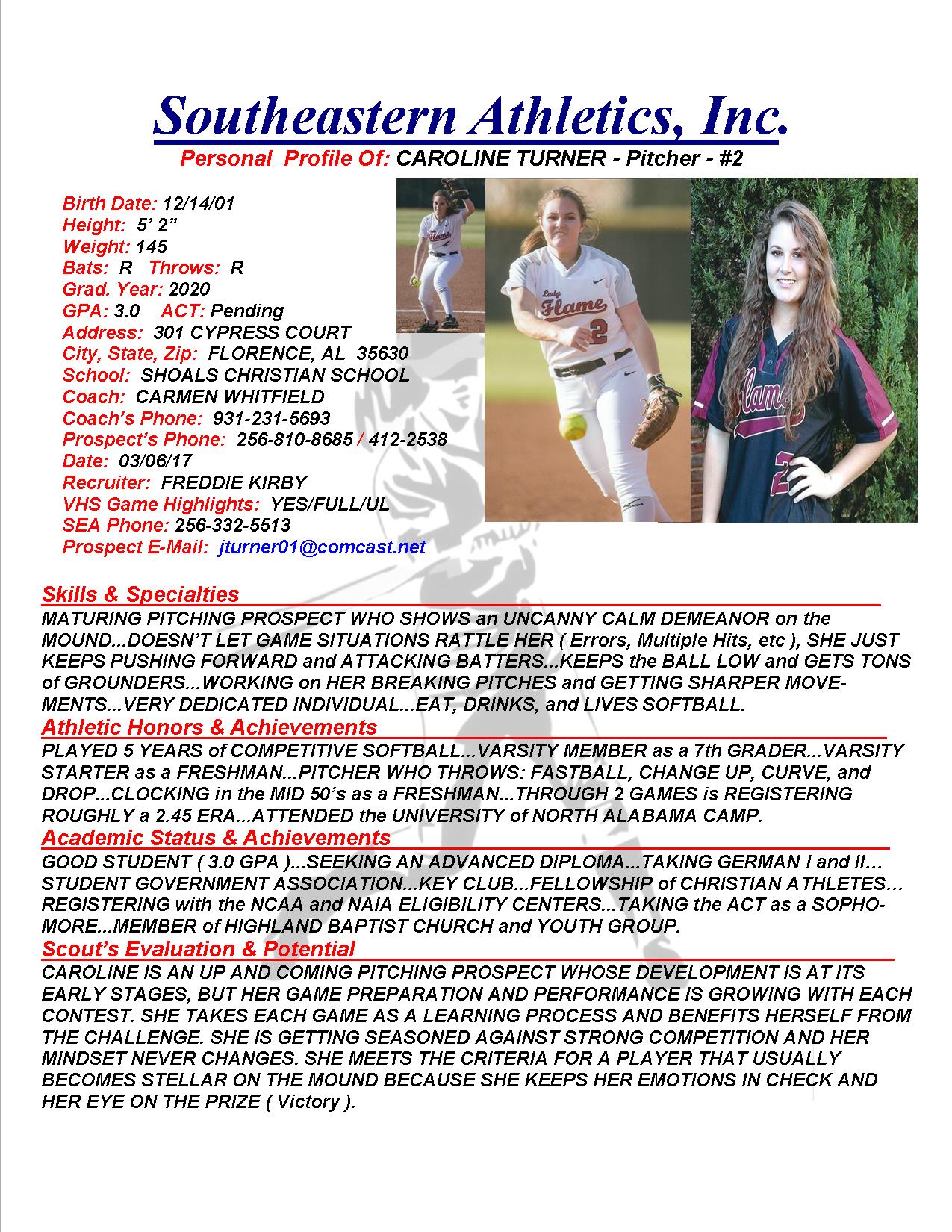 20 TURNER, CAROLINE SB k