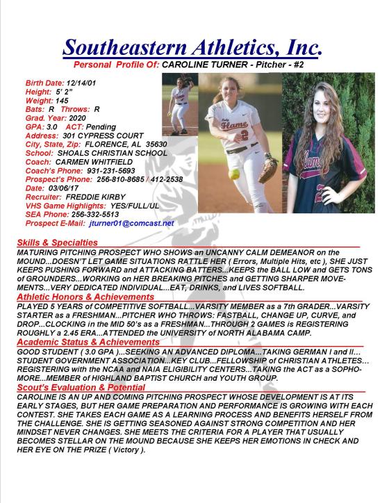 20 TURNER, CAROLINE SB k