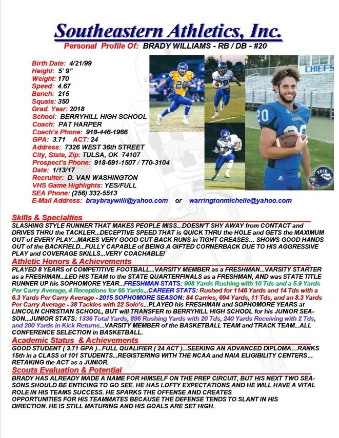 18 WILLIAMS, BRADY FB dv