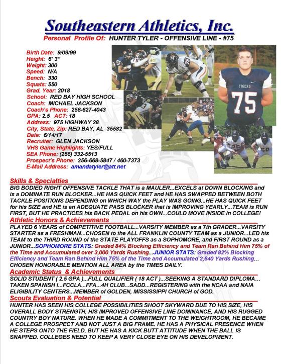 18 TYLER, HUNTER FB gj