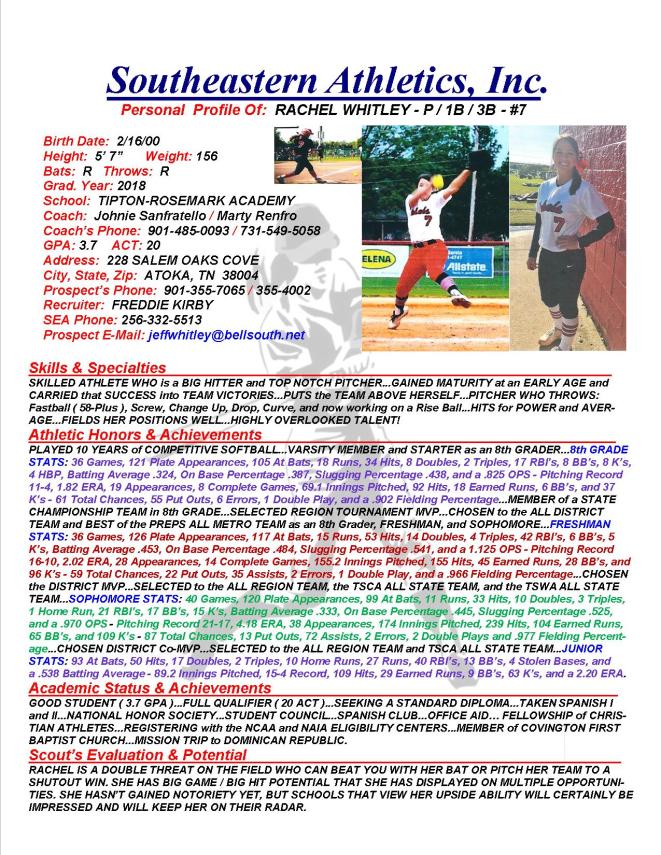 18 WHITLEY, RACHEL SB k