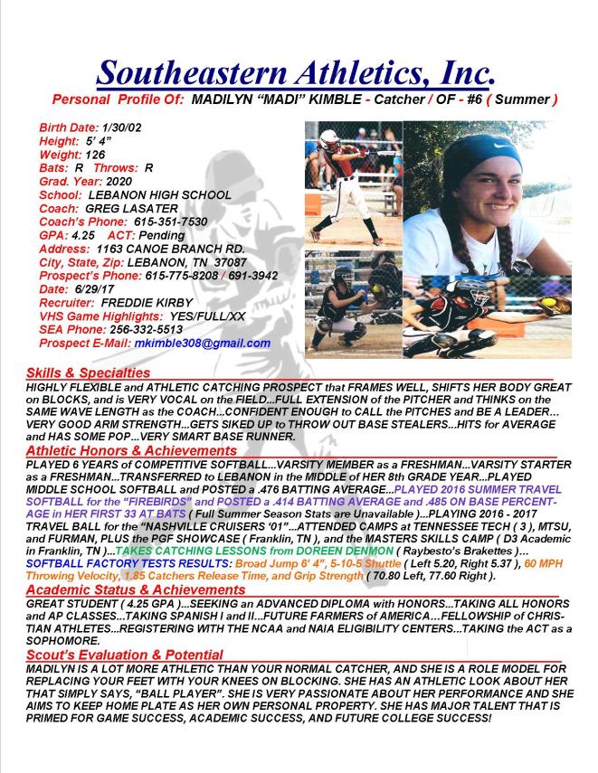 20 KIMBLE, MADILYN 'MADI' SB k