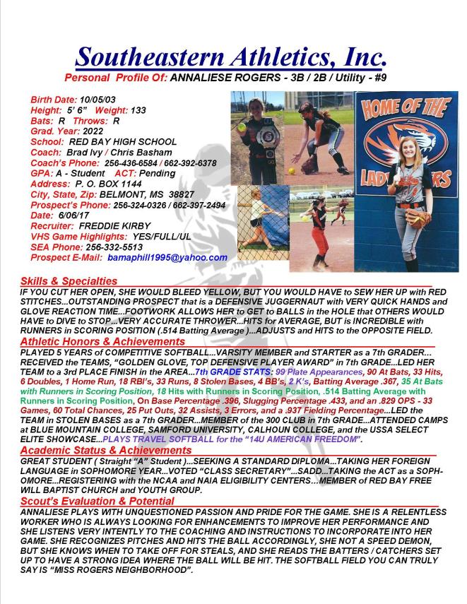 22 ROGERS, ANNALIESE SB k