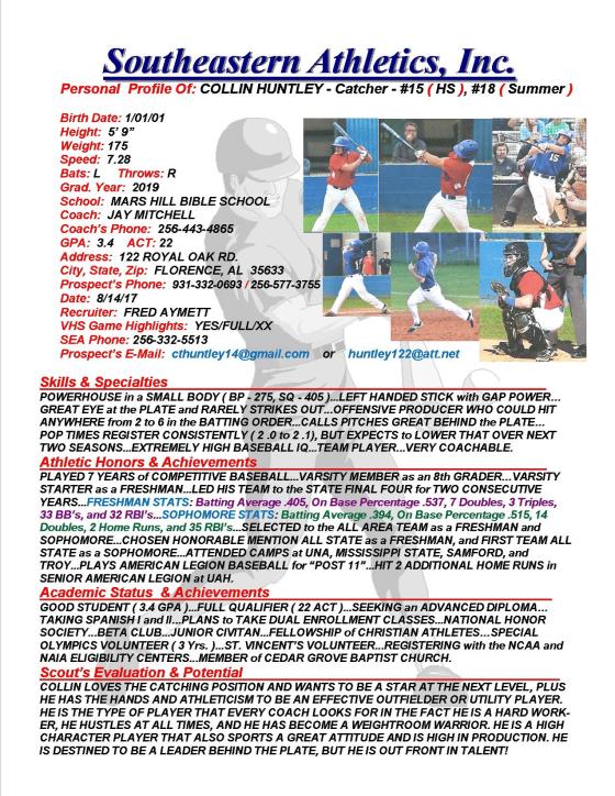 19 HUNTLEY, COLLIN BB fa