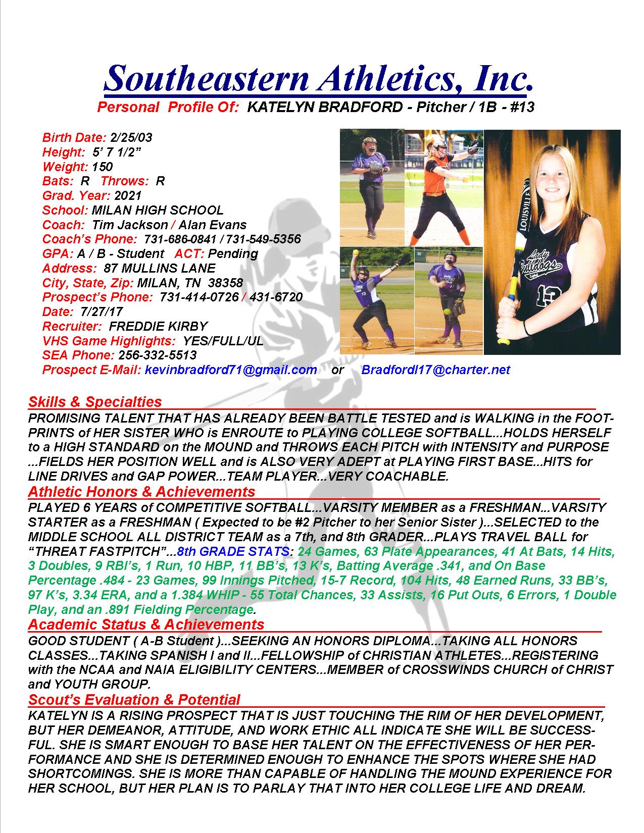 21 BRADFORD, KATELYN SB k