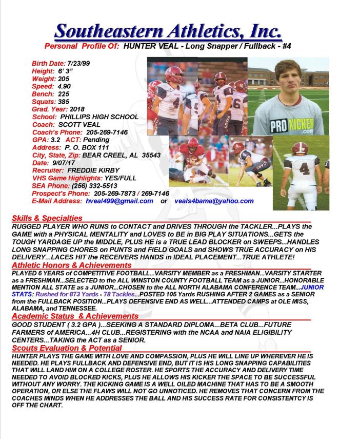 18 VEAL, HUNTER FB k