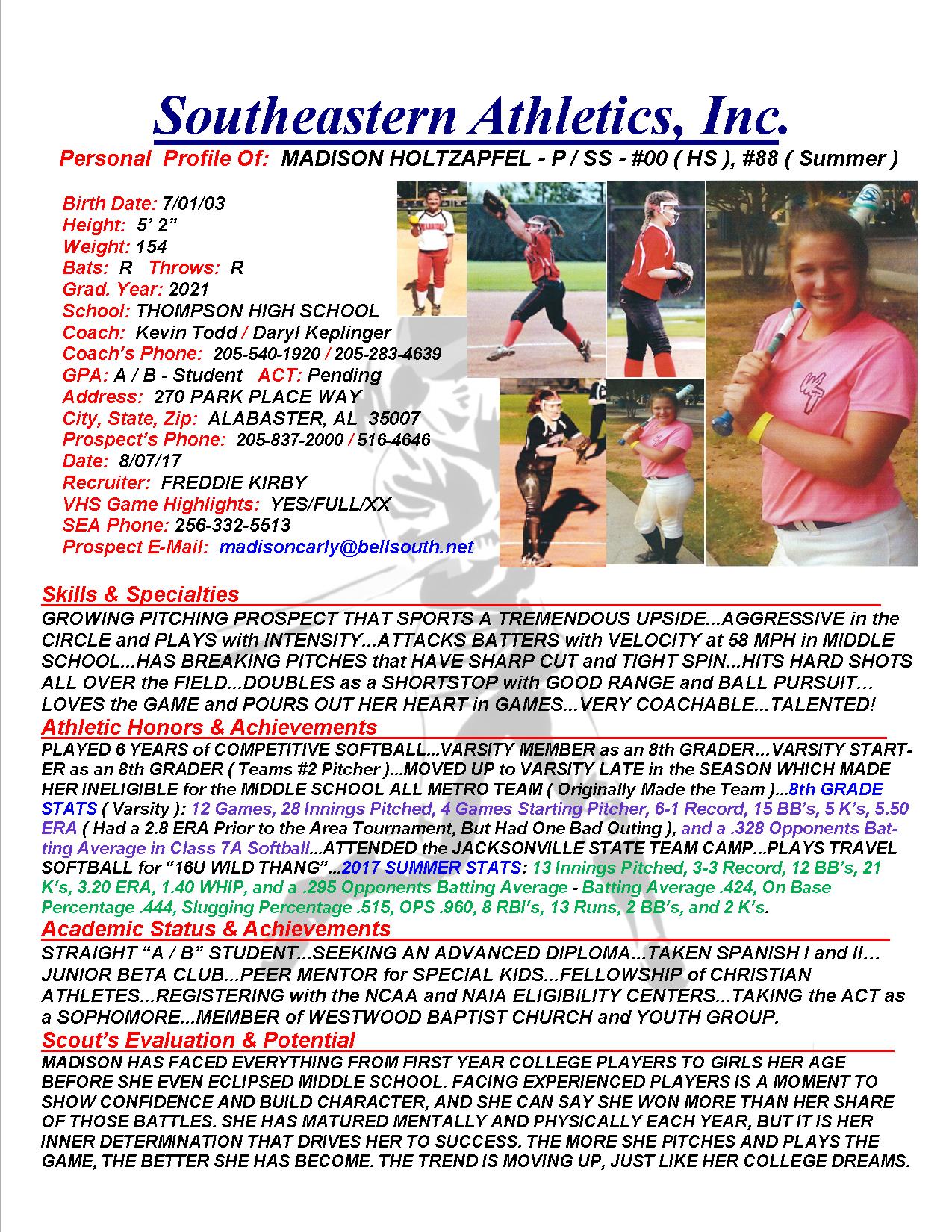 21 HOLTZAPFEL, MADISON SB k