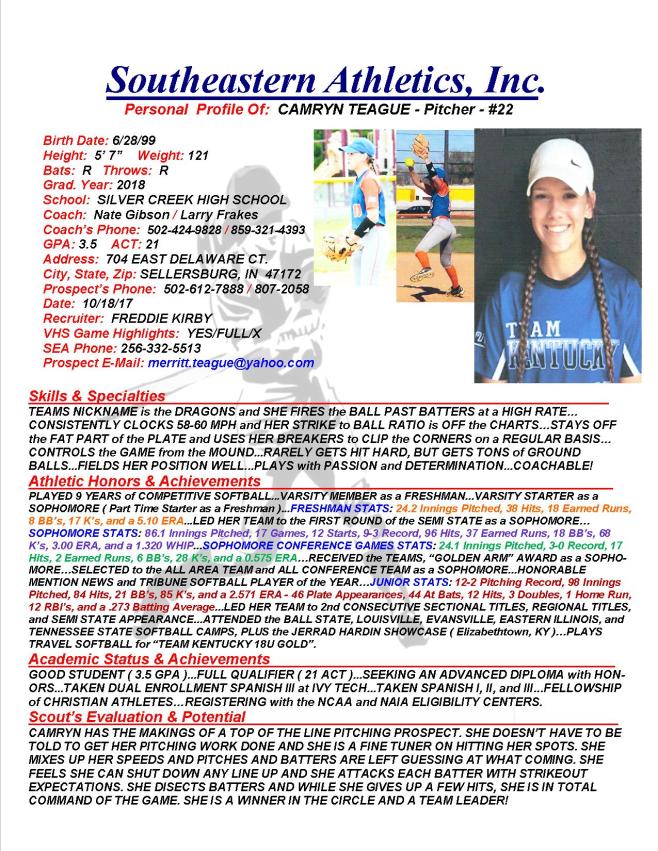 18 TEAGUE, CAMRYN SB k