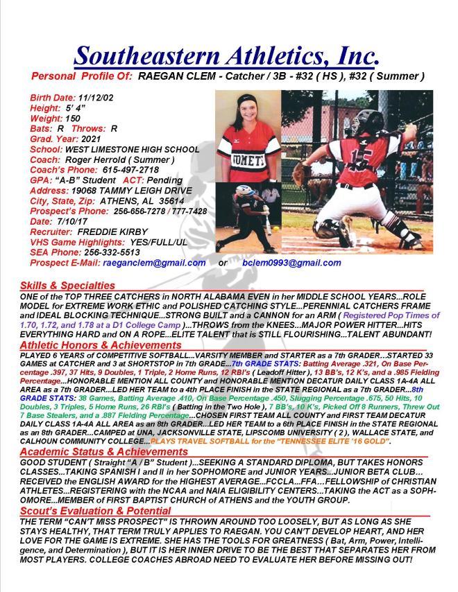 21 CLEM, RAEGAN SB k