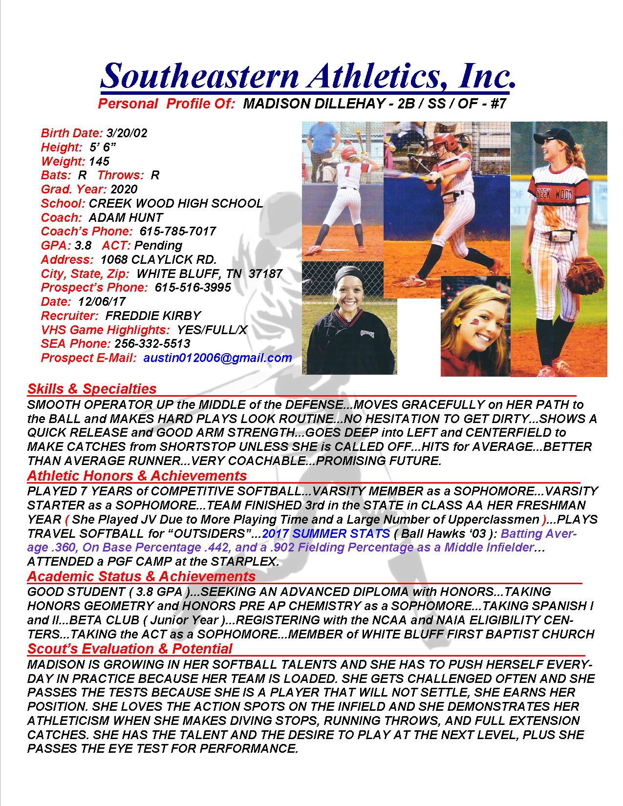 20 DILLEHAY, MADISON SB k