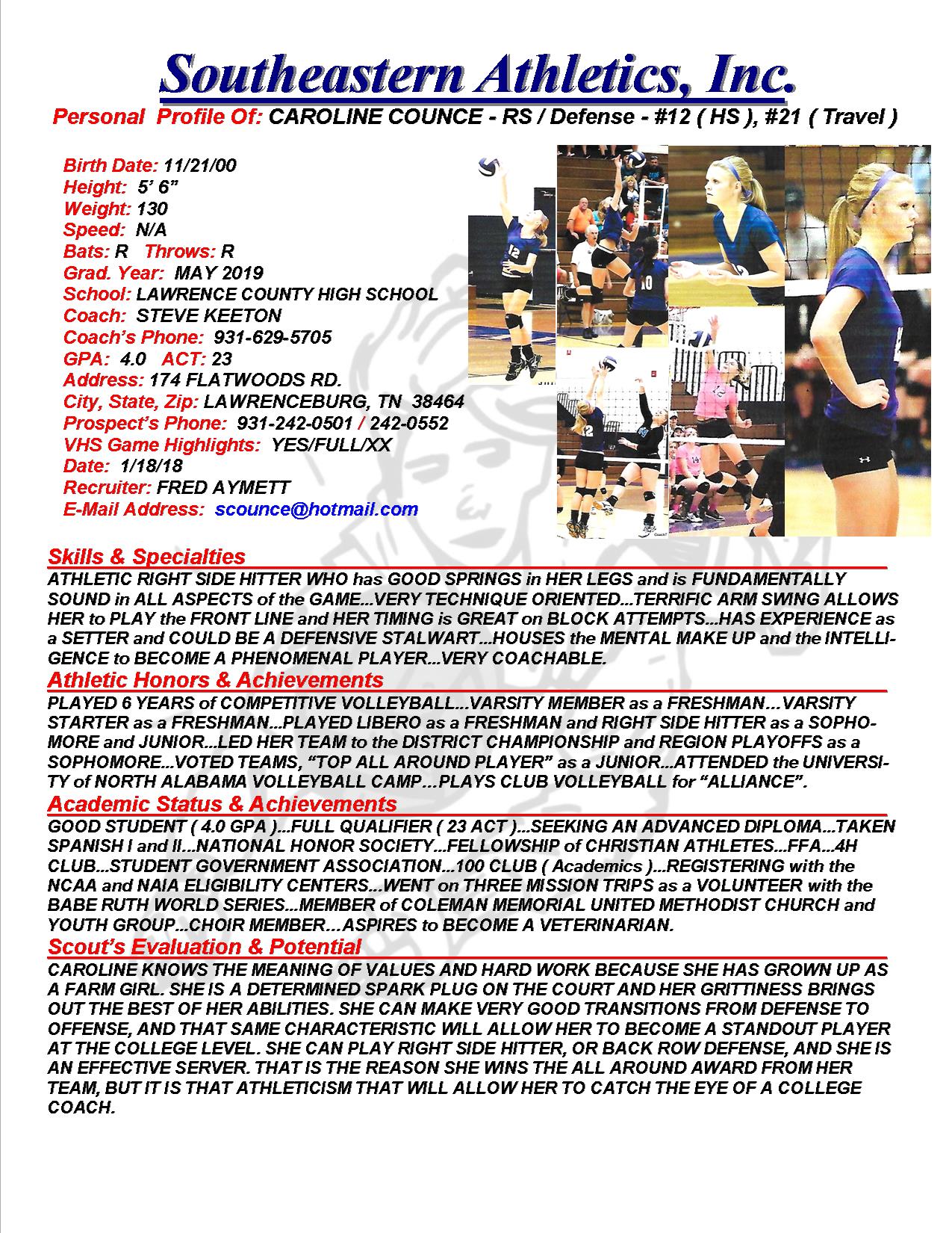 19 COUNCE, CAROLINE VB fa