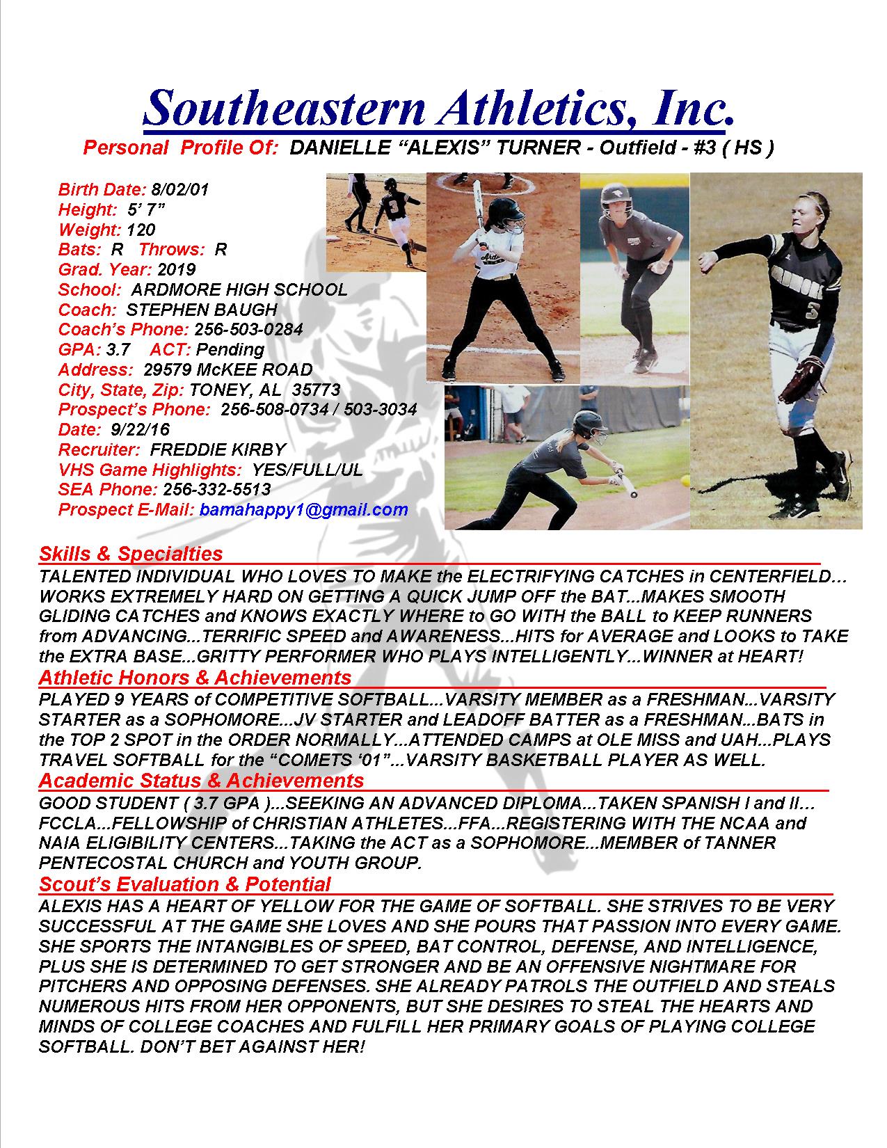 19 TURNER, ALEXIS SB k