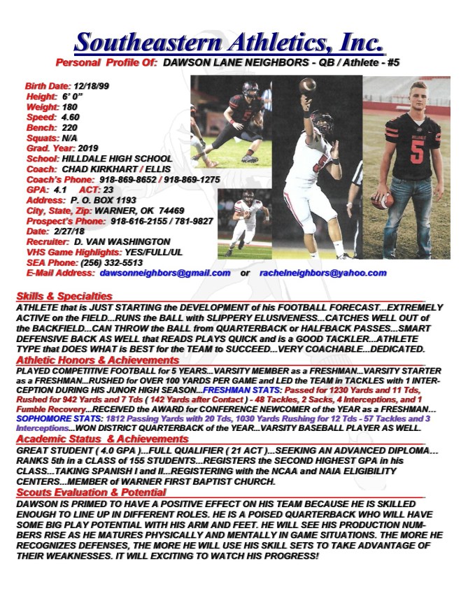 19 NEIGHBORS, DAWSON FB dv