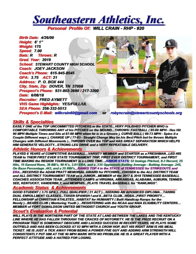 19 CRAIN, WILL BB fa