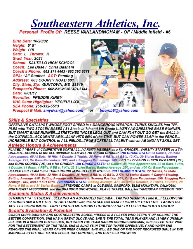 21 VANLANDINGHAM, REESE SB k