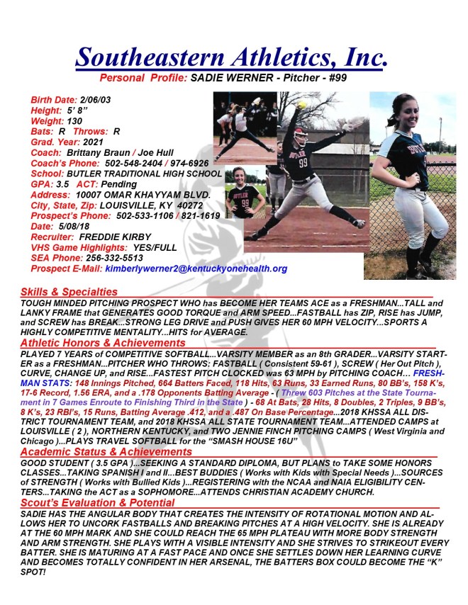 21 WERNER, SADIE SB k