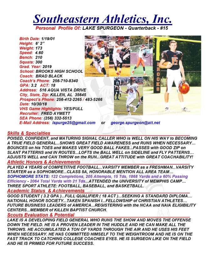 19 SPURGEON, LAKE FB fa