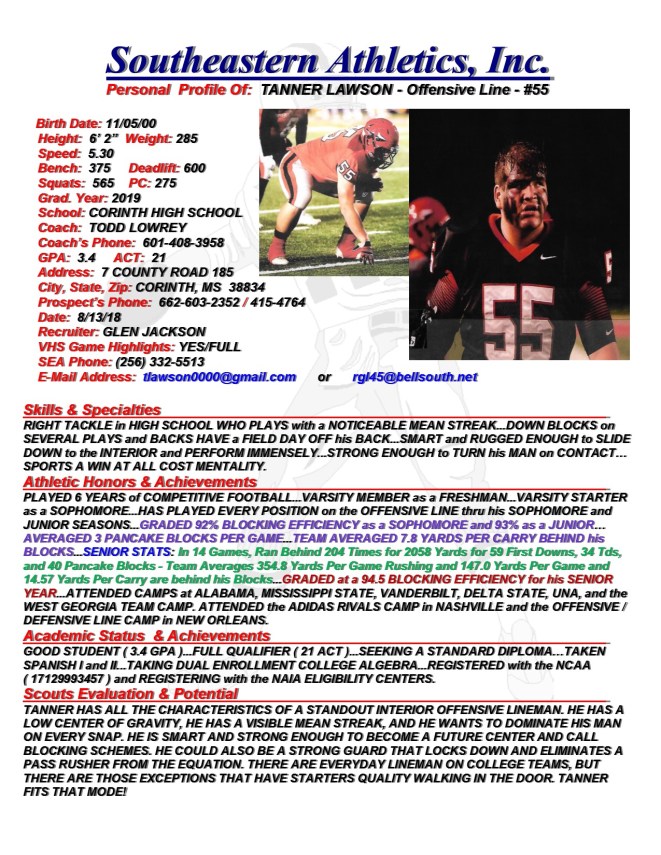 19 LAWSON, TANNER FB gj