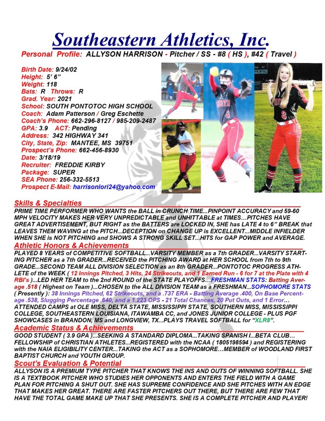 21 HARRISON, ALLYSON SB k