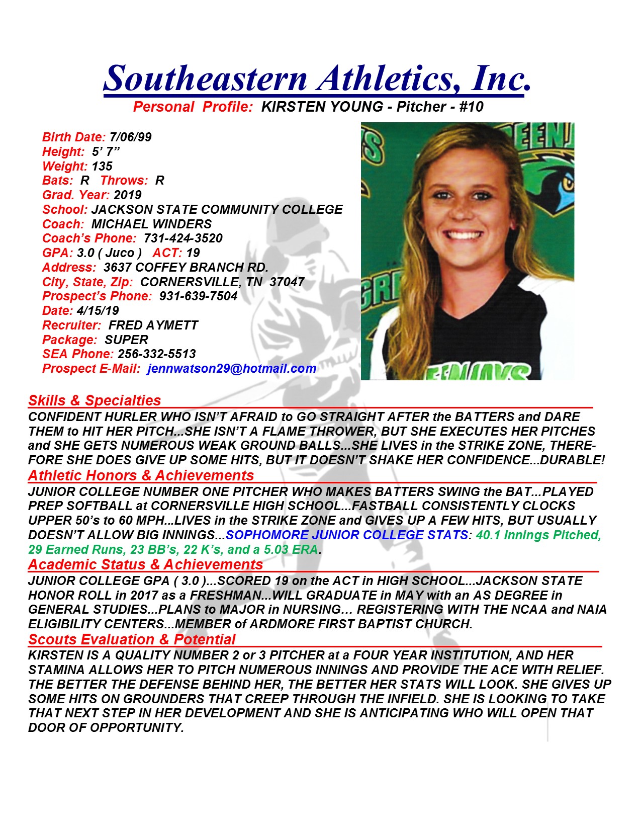 19 YOUNG, KIRSTEN SB fa