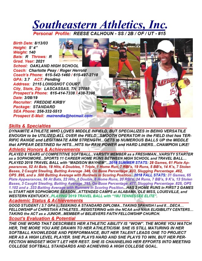 21 CALHOUN, REESE SB k