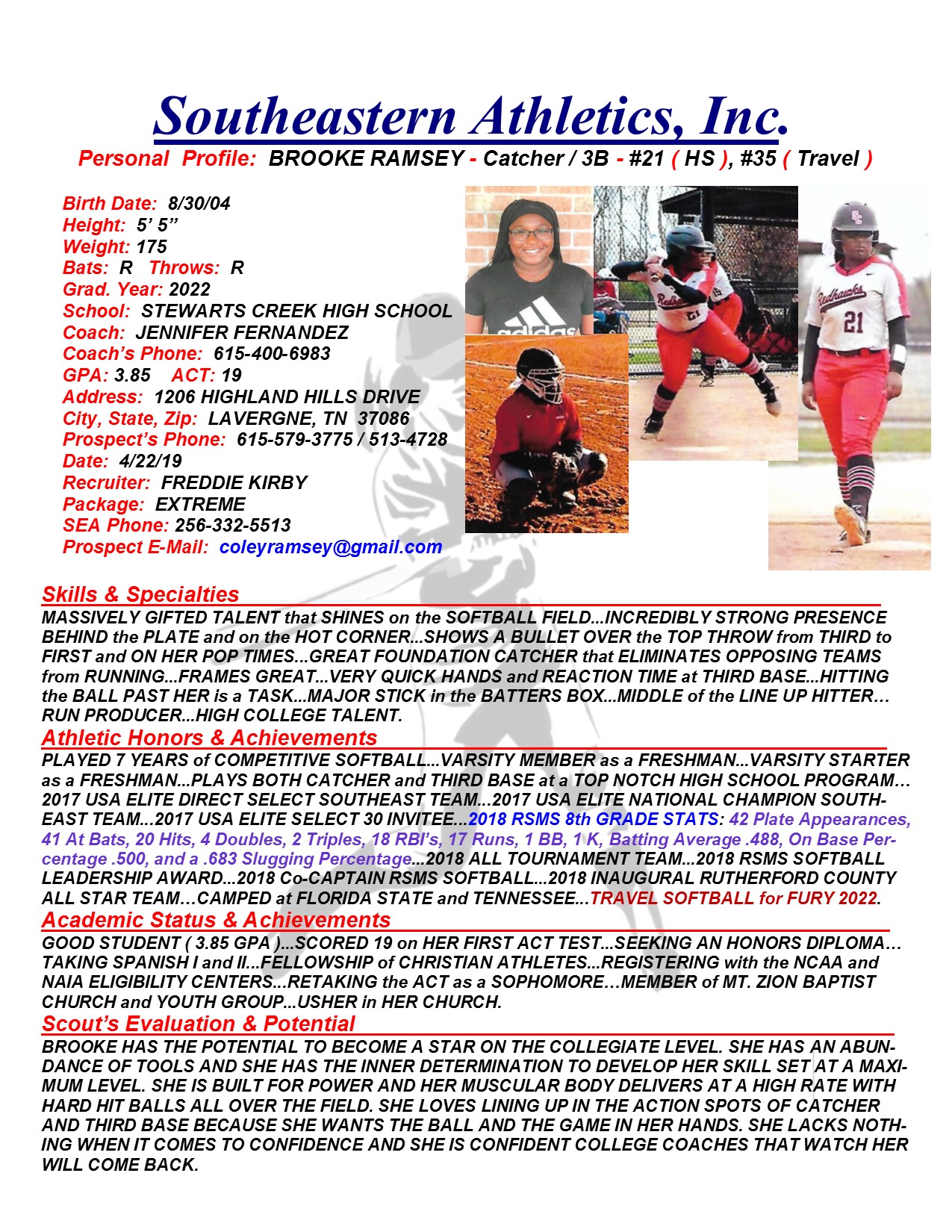 22 RAMSEY, BROOKE SB k