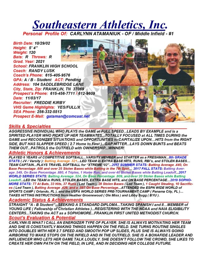21 ATAMANIUK, CARLYNN SB k