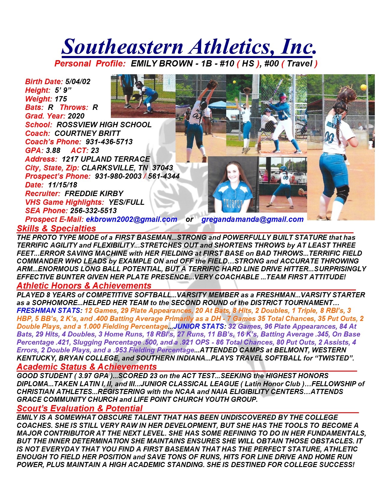 20 BROWN, EMILY SB k