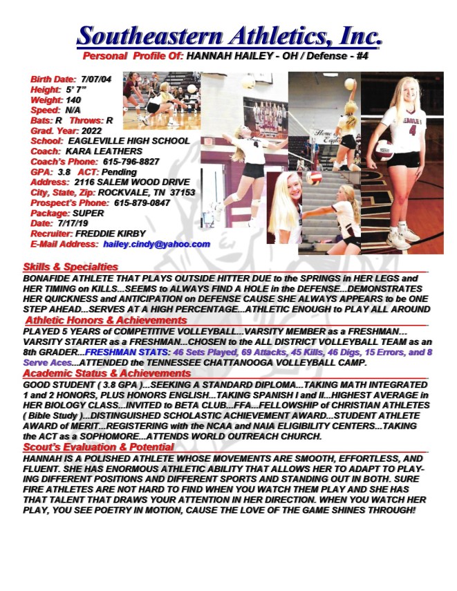 22 HAILEY, HANNAH VB k