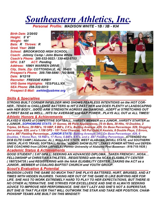 20 WHITE, MADISON SB k