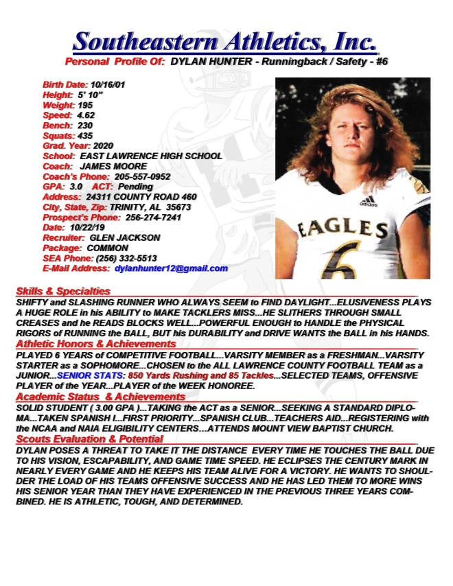 20 HUNTER, DYLAN FB gj