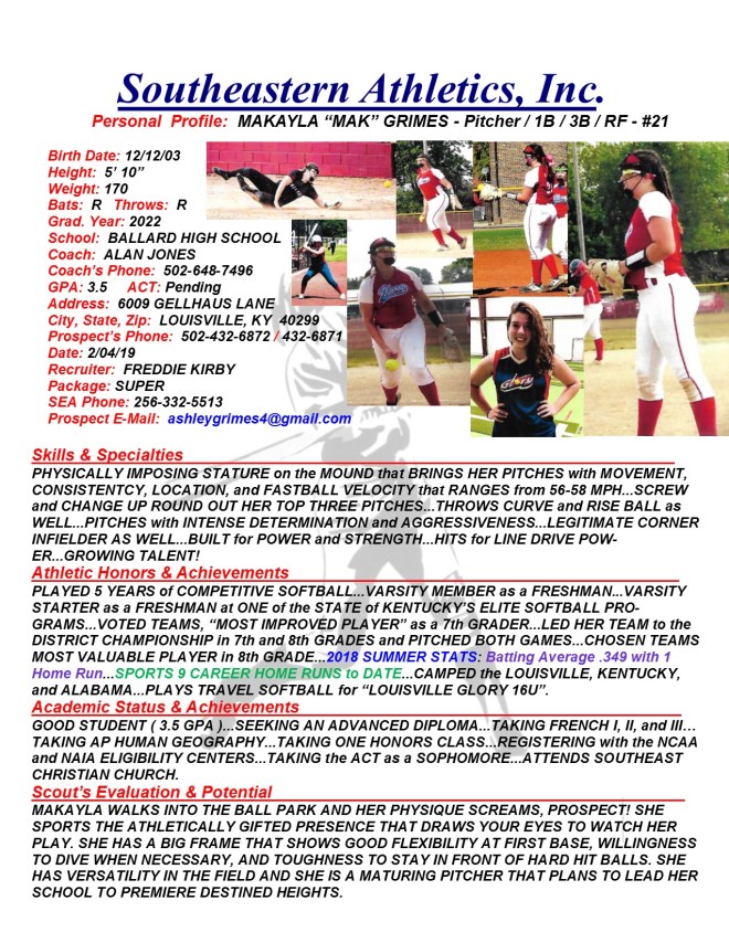 22 GRIMES, MAKAYLA SB k