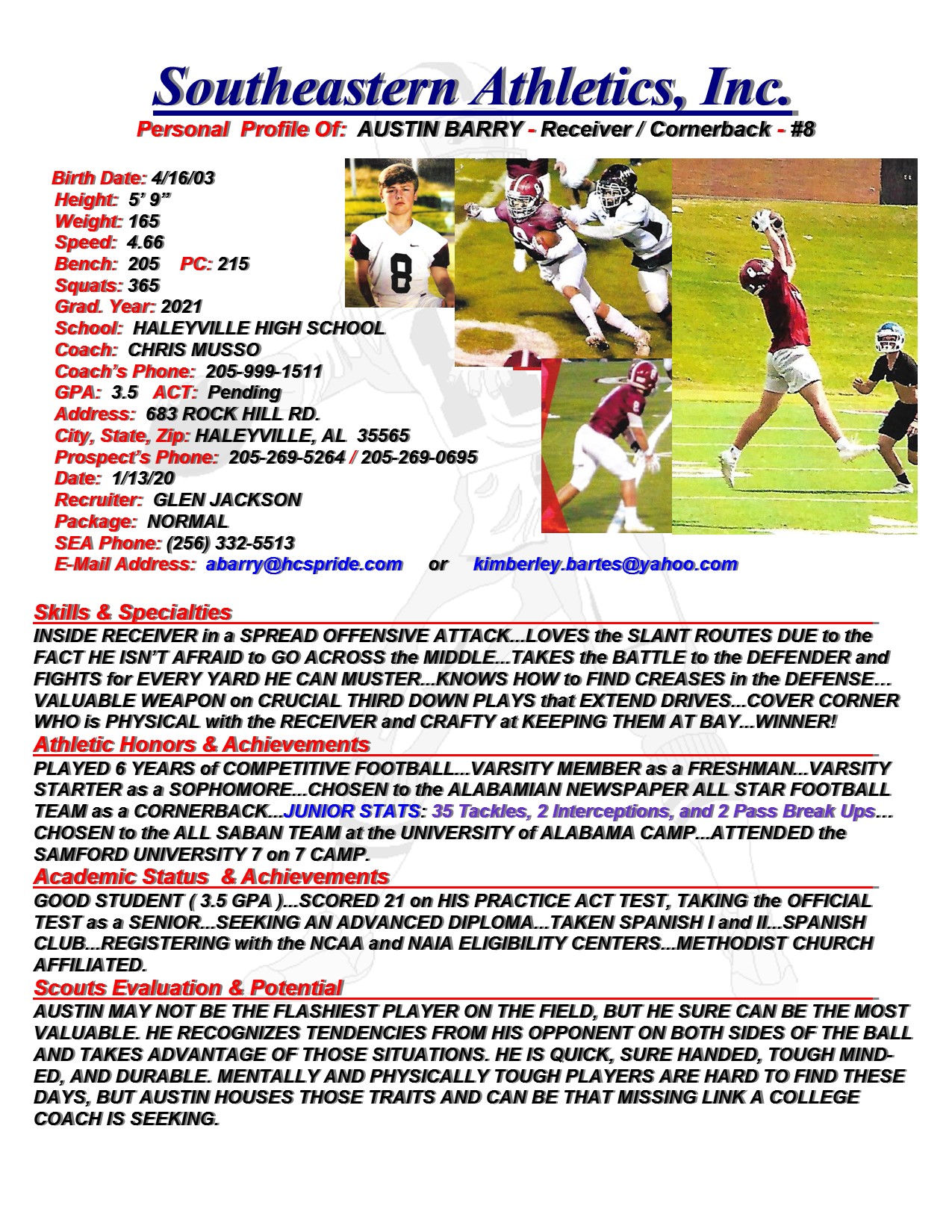 21 BARRY, AUSTIN FB gj