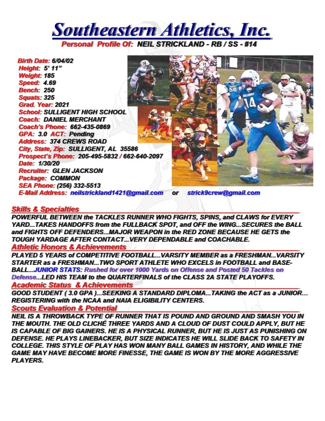 21 STRICKLAND, NEIL FB gj