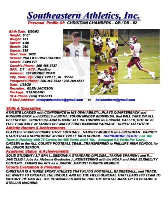 22 CHAMBERS, CHRISTIAN FB gj