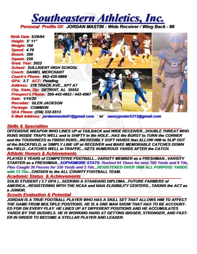 22 MASTIN, JORDAN FB gj